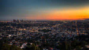 Los Angeles Skyline During Twilight Wallpaper