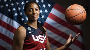 Los Angeles Sparks Player Candace Parker On The Court Wallpaper