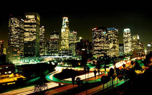 Los Angeles Street Skyscrapers Wallpaper