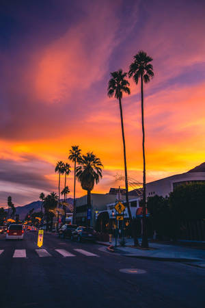 Los Angles Iphone California Street Sunset Wallpaper