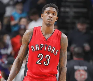 Lou Williams Bright Red Raptors Jersey Wallpaper