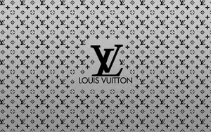 Louis Vuitton Logo On A Black Background Wallpaper
