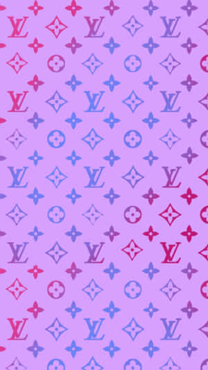 Louis Vuitton Pattern On Purple Background Wallpaper