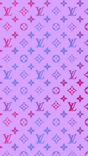 Louis Vuitton Pattern On Purple Background Wallpaper
