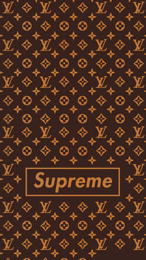 Louis Vuitton Print Supreme Classic Brown Wallpaper