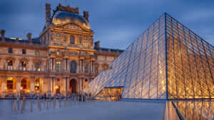 Louvre Museum Main Entrance Wallpaper
