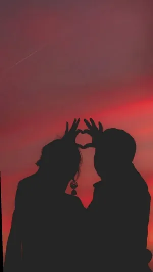 Love Aesthetic Couple Silhouette Wallpaper