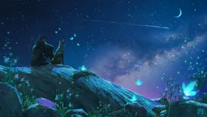Love Alone Boy And Dog Wallpaper
