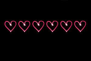 Love And Pink Neon Hearts Wallpaper