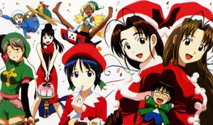 Love Hina Christmas Artwork Wallpaper
