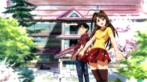 Love Hina Hinata House Couple Wallpaper