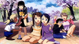 Love Hina Picnic Scene Wallpaper