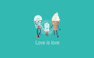 Love Is Love Cartoon Characters Wallpaper