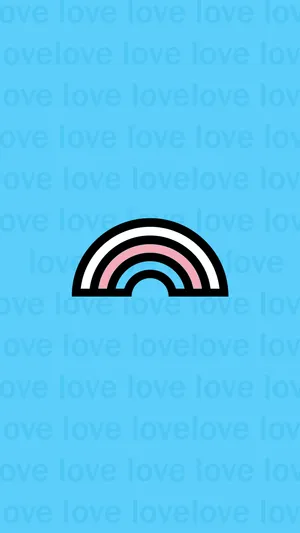Love Love Love - Rainbow Sticker Wallpaper