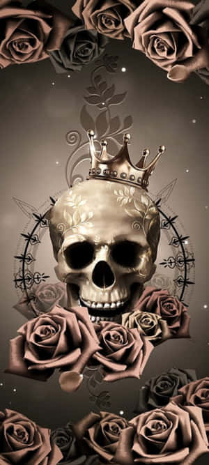 “love Skulls And Roses” Wallpaper