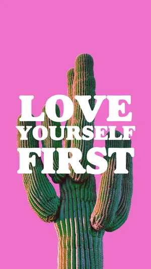 Love Yourself First 80s Retro Vintage Wallpaper