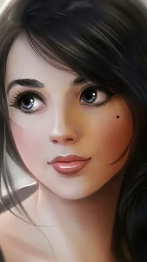 Lovely Cartoon Girl With A Big Smile Wallpaper