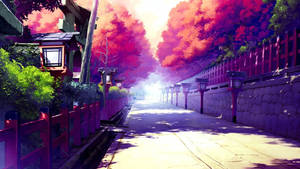 Lovely Japanese Anime City Wallpaper