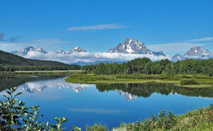 Lovely Lake Near The Alps Wallpaper