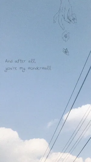 Lovely Oasis Wonderwall Blue Aesthetic Tumblr Wallpaper