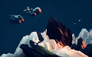 Low Poly Mountain Peak Wallpaper