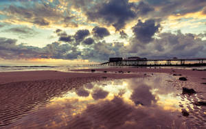 Low Tide In The Cromer's Shore In Norfolk, England Wallpaper