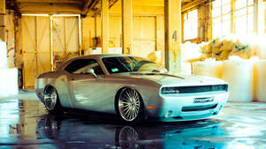 Lowrider Silver Dodge Challenger Wallpaper