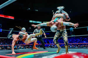 Lucha Libre Action Shot Wallpaper