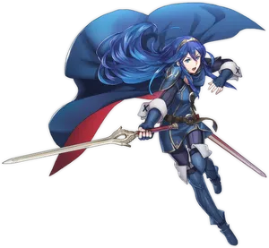 Lucina Ready For Battle With Fire Emblem Sword Wallpaper