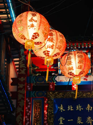 Lucky Chinese Lanterns Wallpaper