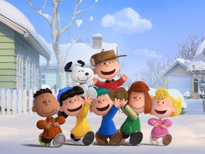 Lucy Van Pelt Friends In Snow Wallpaper