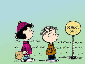 Lucy Van Pelt School Bus Stop Wallpaper