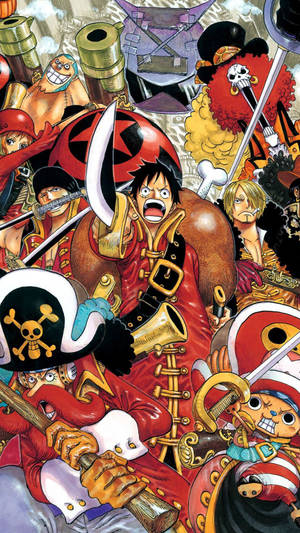 Luffy And His Straw Hat Crew From The Hit Manga And Anime Series One Piece Wallpaper