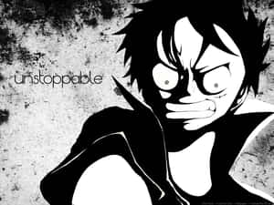 Luffy From One Piece In Black And White Wallpaper