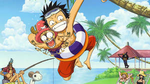 Luffy Funny Scene With Chopper Wallpaper