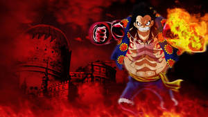 Luffy Gear 4 Burning Castle Wallpaper