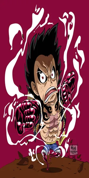 Luffy Gear 4 Distorted Art Wallpaper