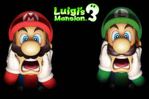 Luigi's Mansion 3 Luigi And Mario Shocked Faces Wallpaper