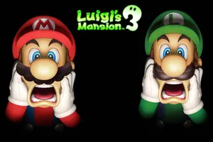 Luigi's Mansion 3 Luigi And Mario Shocked Faces Wallpaper