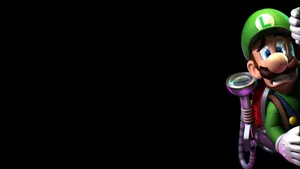 Luigi's Mansion 3 Luigi Peeking From Right Wallpaper