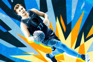 Luka Doncic Colorful Art Wallpaper