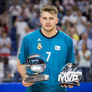 Luka Doncic Mvp Award Wallpaper