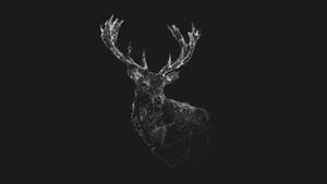 Luminous Deer Dark Abstract Art Wallpaper