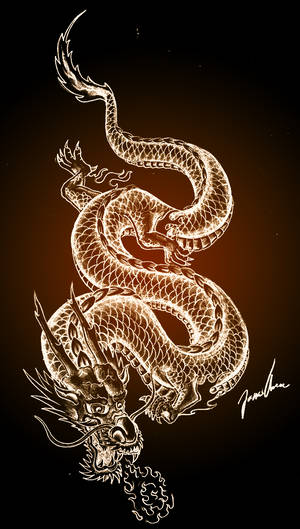 Luminous Japanese Dragon Wallpaper