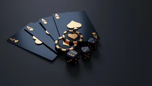 Luxurious Blackjack Gold Cards Poker Chips Wallpaper