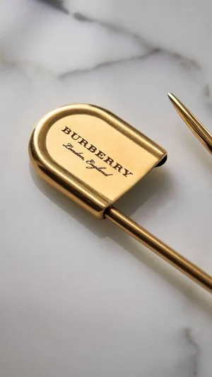 Luxury Aesthetic Burberry Safety Pin Wallpaper