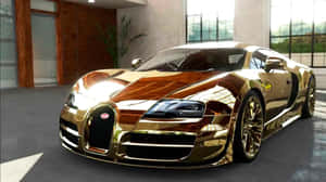 Luxury On Wheels | Gold Bugatti Veyron Wallpaper