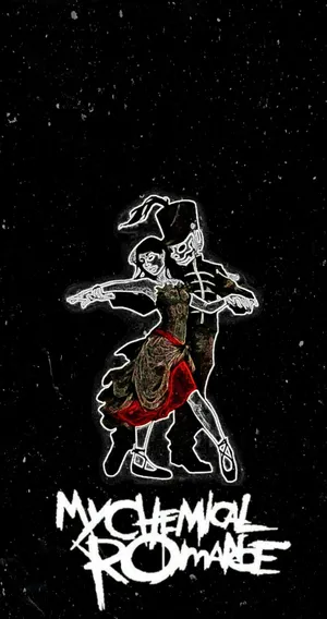 M C R Skeleton Dance Artwork Wallpaper