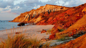 Ma Autumn Sandy Beach Wallpaper