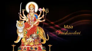 Maa Vaishno Devi Sitting On A Tiger Wallpaper